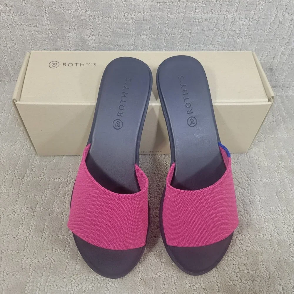 Rothy's The Slide Lotus Flat Sandals Women's Size US 7.5, 8.5, 9, 9.5,10
